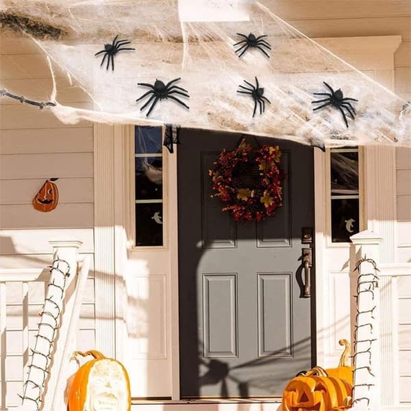 Sorte plastik edderkopper, 50 stk. Halloween falske edderkopper til jagt