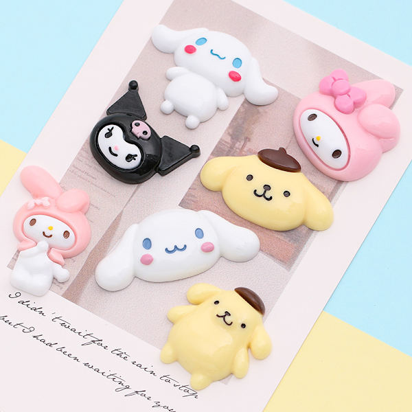 7 st Kuromi Cinnamon Dog Resin Prydnader, Handgjorda Prydnader
