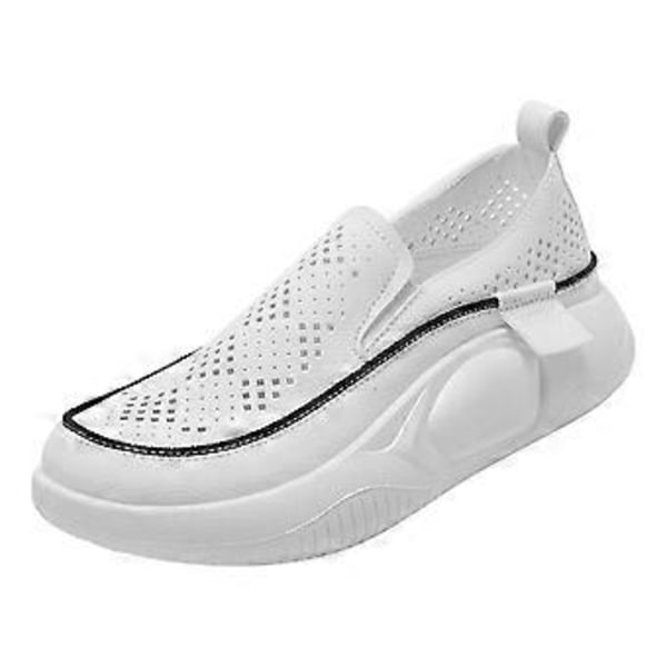 Uformelle damesko Sportssko Fottøy Komfortable motesko Fritidssko for streetwear, gåturer, jogging, shopping (39 Hvit) White 39