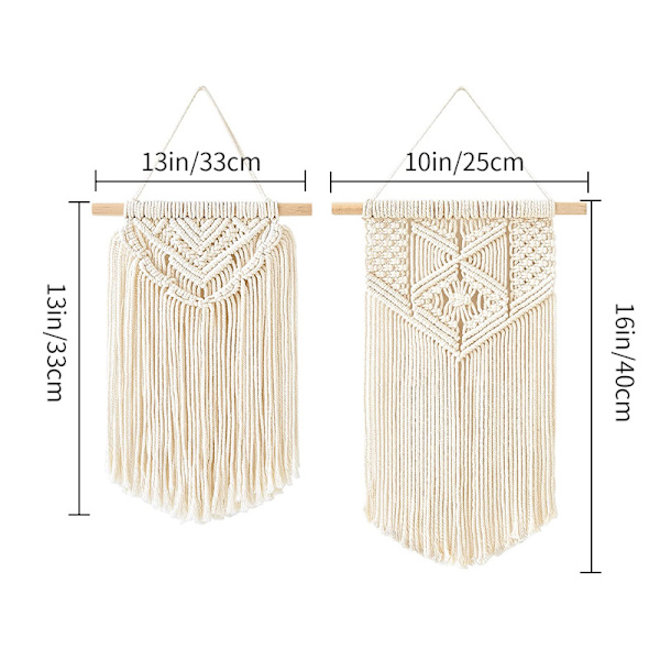 2 st spetsväggkonst vävd boho stil väggdekor hem chic