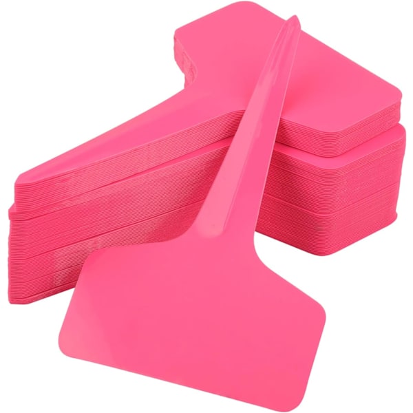 Sjeldne perle 100 mini T-formede plastbanner-etiketter, plantetiketter, 6