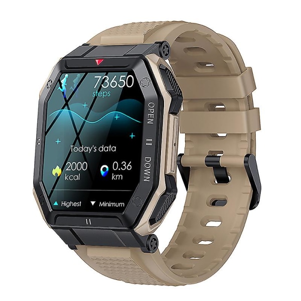 K55 Smart Watch 1,85 tum Fitness Löpning Bluetooth Stegräknare Call Reminder Sleep Tracker (Khaki)