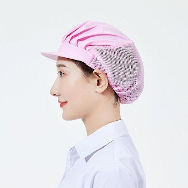 Ruoanlaittohattu Mesh Chef Hat Half Mesh 2kpl Unisex Mob Cap Teollisuustyöpajan Suojaava Työjoustava Keittiöhattu（C）