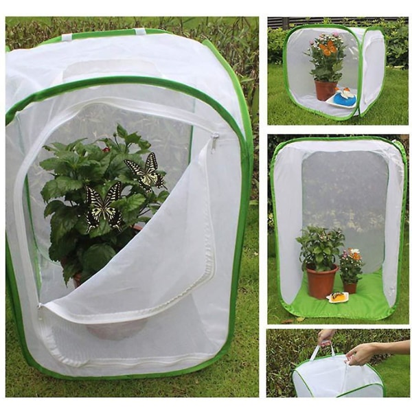 Portable Insects Butterfly Habitat Cage Multifunction Enclosure Breeding Cage Plant Insect Net 40*40*60cm