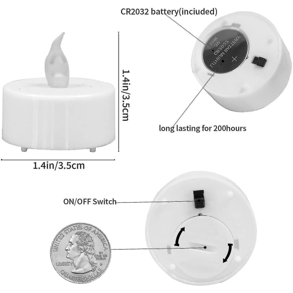 24 stk. batteridrevne LED-fyrfadslys - Realistisk flimrende