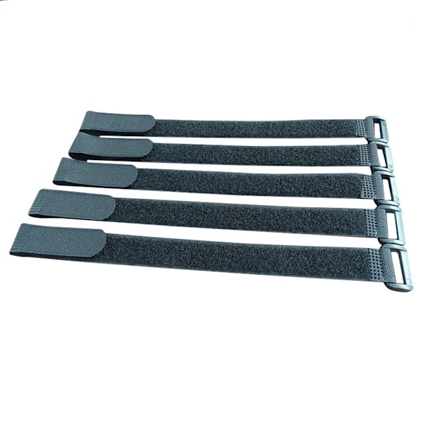 15 stk. 45 cm fleece og hægtebånd med spænde, sort, 20 mm bredde, h