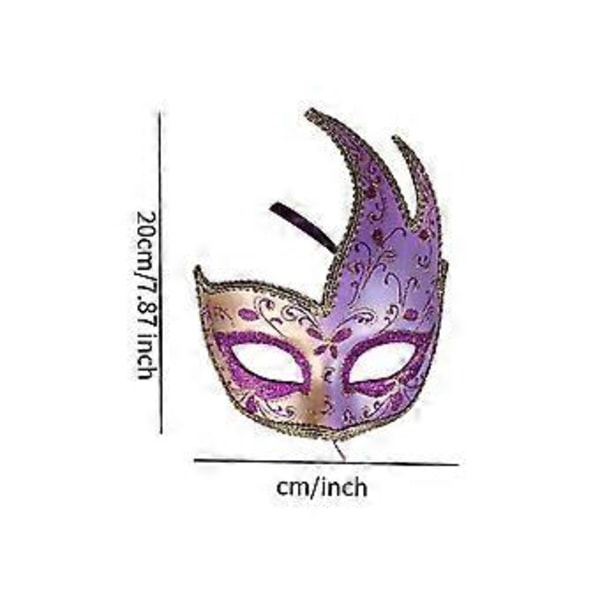 Maskeradmask Cosplay Rekvisita för Kvinnor Fest Favörer Tillbehör Nattklubb (Lila) Purple