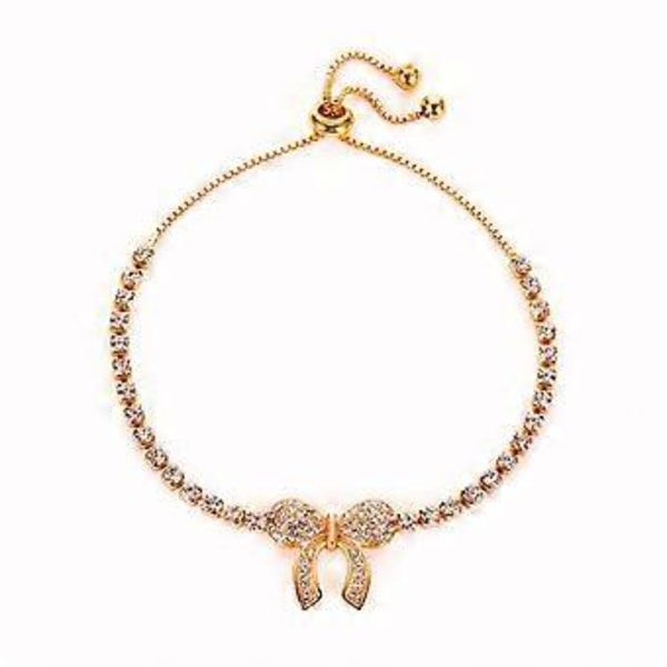 Dam Alloy Rosett Design Inlagd Diamant Mode Armband Justerbart Handgjort Gåva (B, Stil)