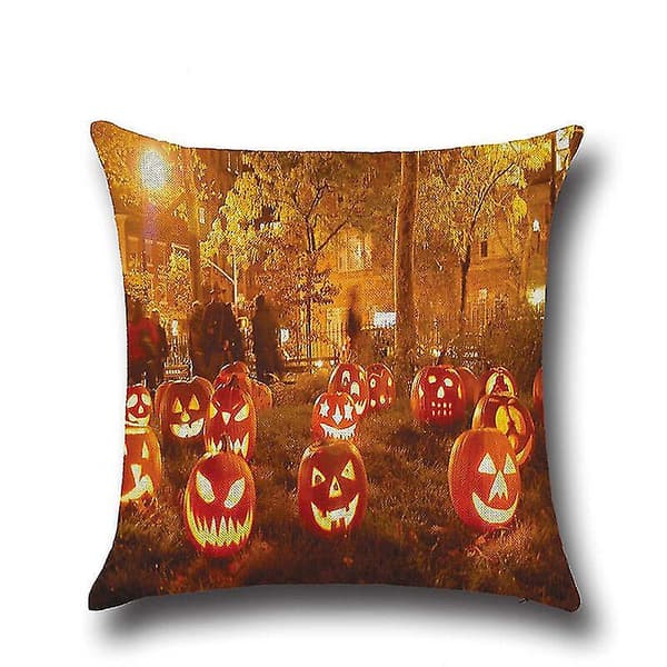 Halloween Pumpa Midjekudde Överkast Kuddfodral Soffa Hem