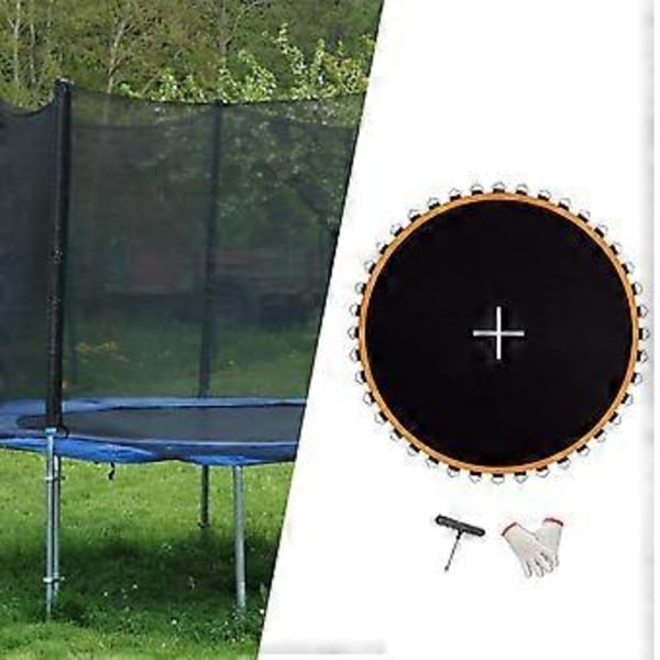 Trampolinskydd Ersättningsmatta Återanvändbar Mesh Reparationsmatta Trampolinduk Trampolinskydd för Gym Utomhusträning (8 fot med 48 spännen) 8ft with 48 Buckles