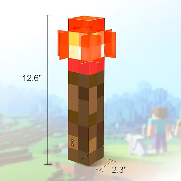 Redstone Torch Light, USB-laddningsbar väggmonterad eller 12,6 tum
