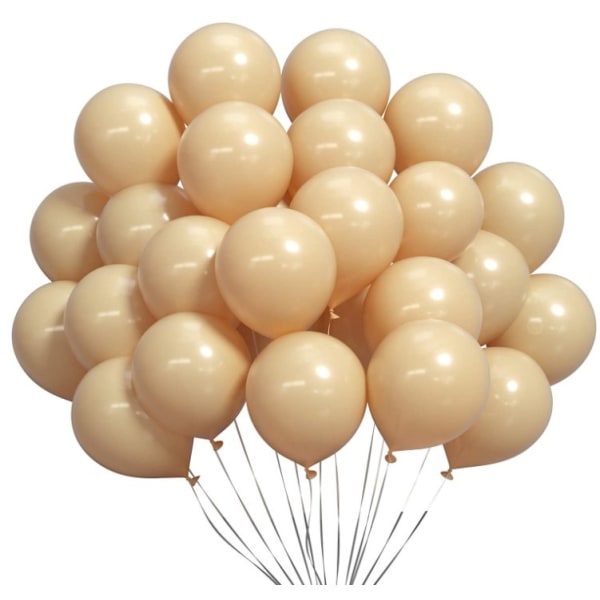 Beige retro ballonger, 100 stykker 12 tommers aprikosballonger matt L