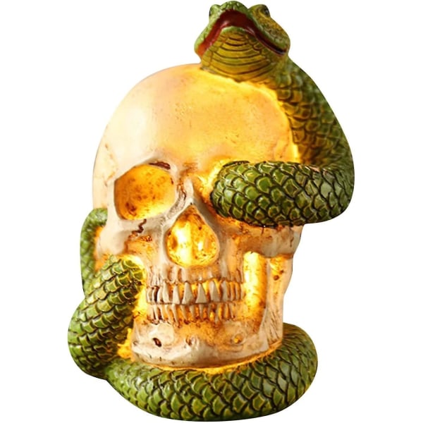 Snake in a Skull Ornament Halloween Resin Ornament Decoration Hal