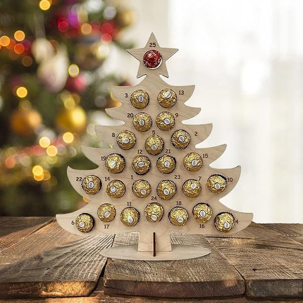 Puinen adventtikalenteri, perheen ontto lähtölaskentakalenteri, ruokailu