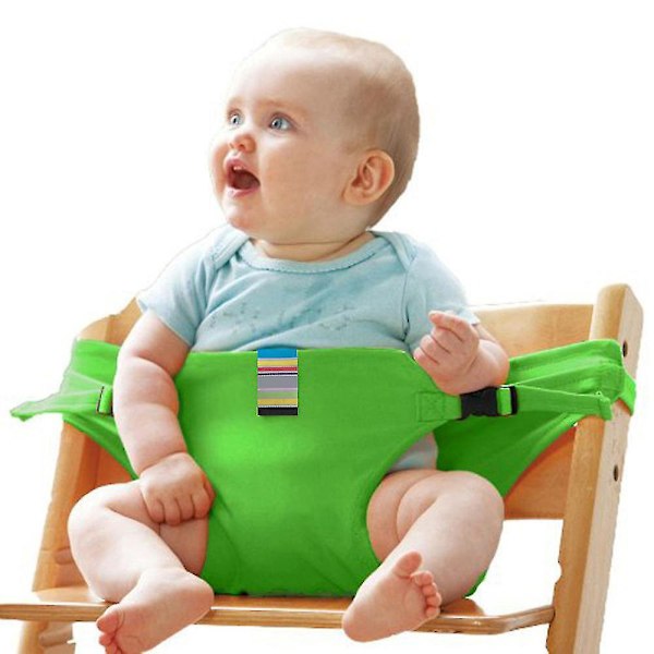 Babymatstolar Säkerhetssitsar Med Remmar, Småbarns Hög Stolssele, Bärbar Matnings Booster Sits Rem (Grön)