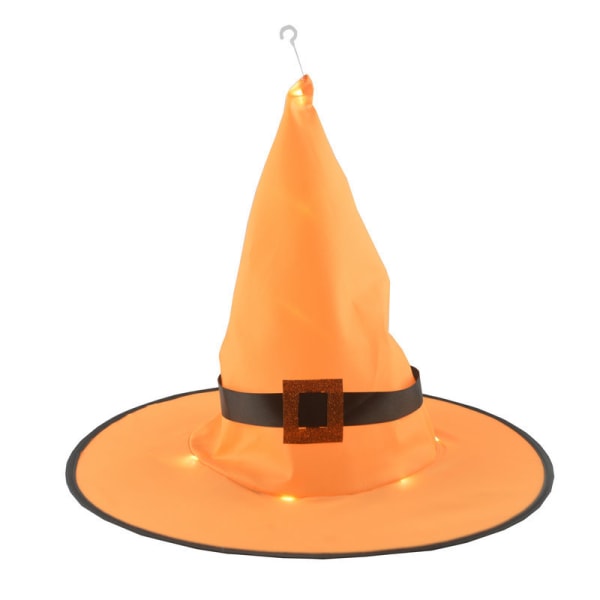 2 stk Halloween Glow Witch Hat Orange Witch Hat Cosplay med Heklet Hat Witcher Hat (Orange)