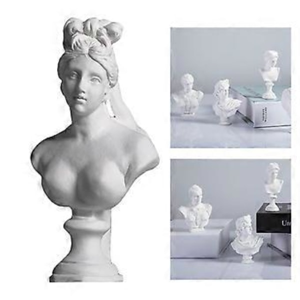 2.4 Tommers Klassisk Resin Gresk Hode Byste Statue Skulptur Figur Hjem Dekor Statue (Sona) Sona