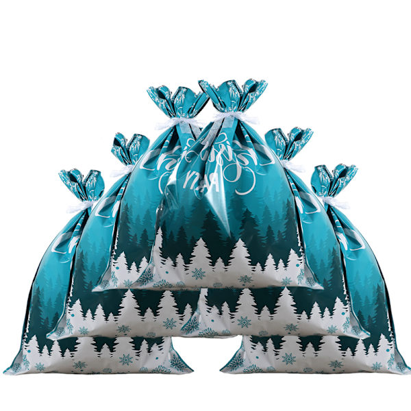 6 kpl joululahjapaperipusseja, 44x57cm narullinen karkkipakkaus
