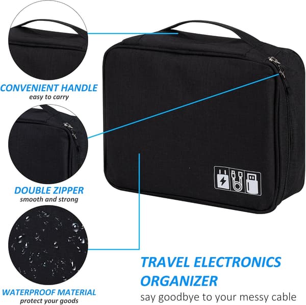 Organizer Bag for Large Electronic Cables Portable Waterproof Sto