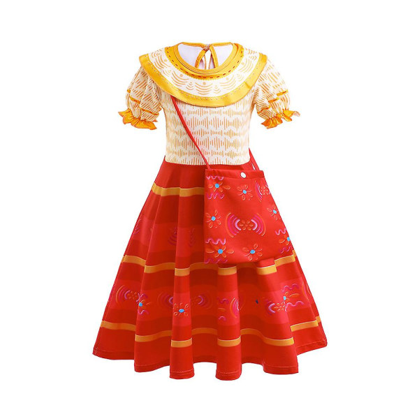 Encanto barnklänning för barn Encanto kostymklänning Passar 3-10 år gammal (130 cm)