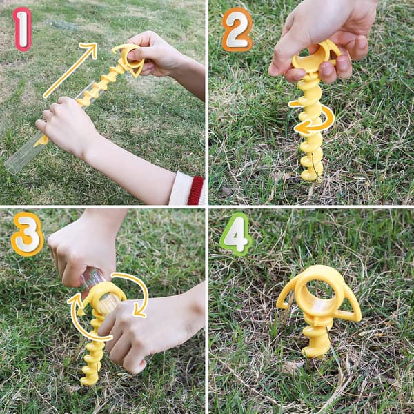 4 x Campingteltplugger Pluggfester Plastteltplugger med skrue