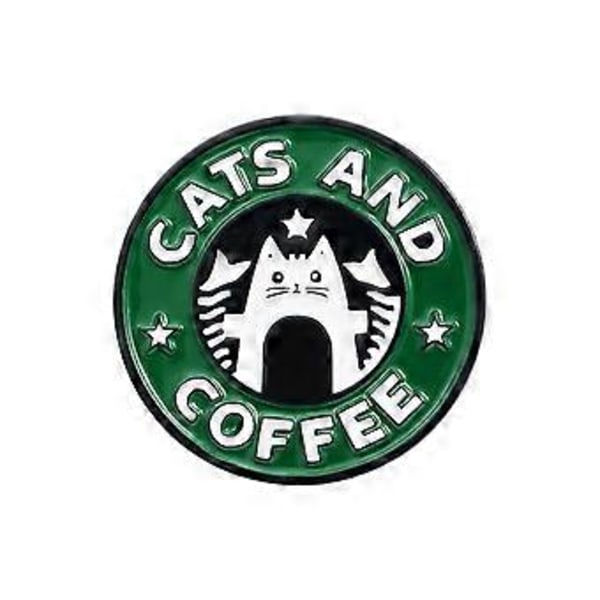 Emaljnålar för katt och kaffe Emaljnål för katt Kaffe Emaljnål Brosch för Ryggsäckar Kläder Jackor & Hattdekoration