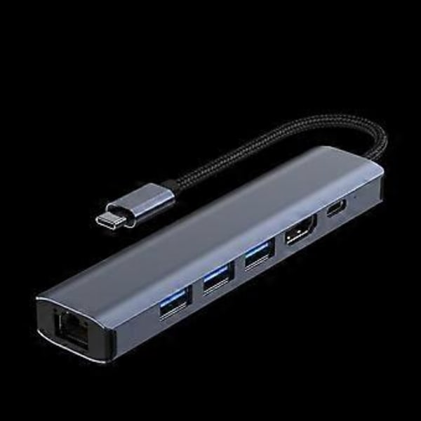 Projektionsfunktion HDMI-kompatibel 4K 100W PD Hub 6-i-1 USB 3.0 Adapter RJ45 USB-C