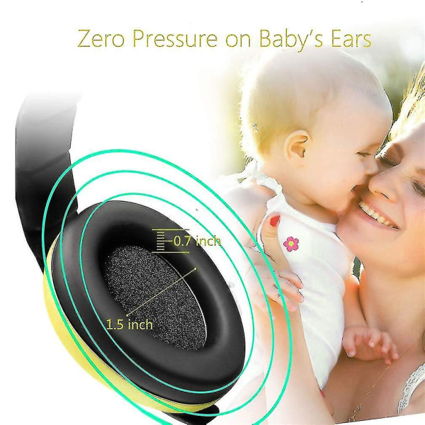 Ørebeskyttelse til baby, støjreducerende hovedtelefoner til børn i 0-3 år (gul)