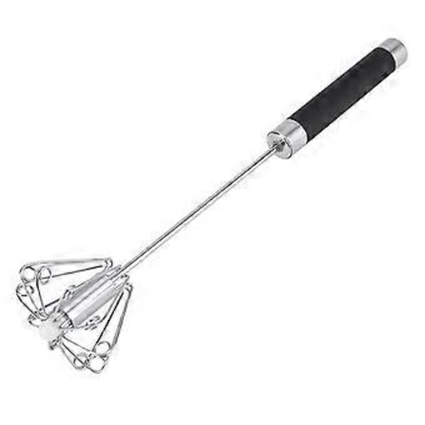 Push Whisk, Halvautomatisk Eggvisp, Roterbar Visp i Rustfritt Stål
