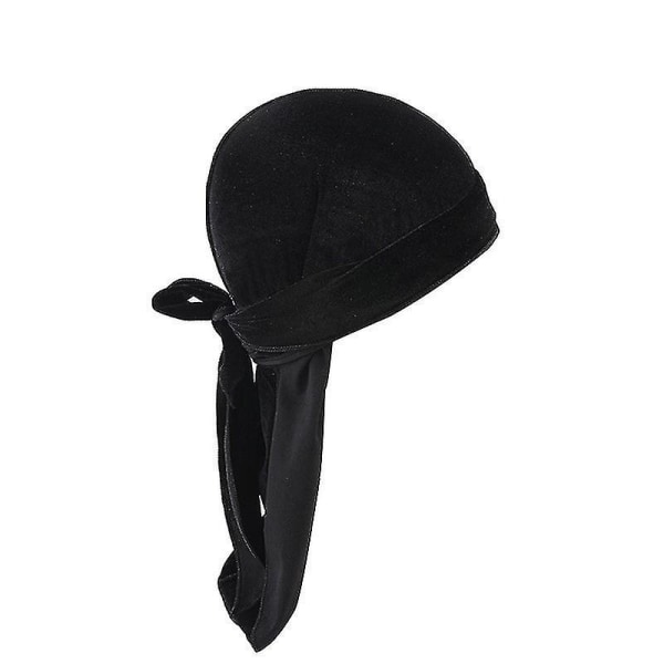 1 st mjuk lång svans sammet unisex Durag pirathatt för utomhuscykelsporter