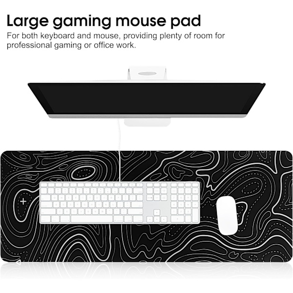 600x300x3MM gaming mussemåtte bordsmåtte, sort