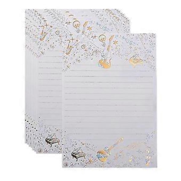 8x Inbjudningsbrev Skrivpapper Hälsningspapper Linjerat Skrivpapper Present (Vit B) White B