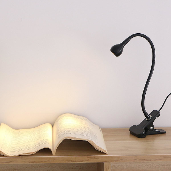 Clip-on skrivebordslampe LED-læselampe USB-svanesengelampe med Swi