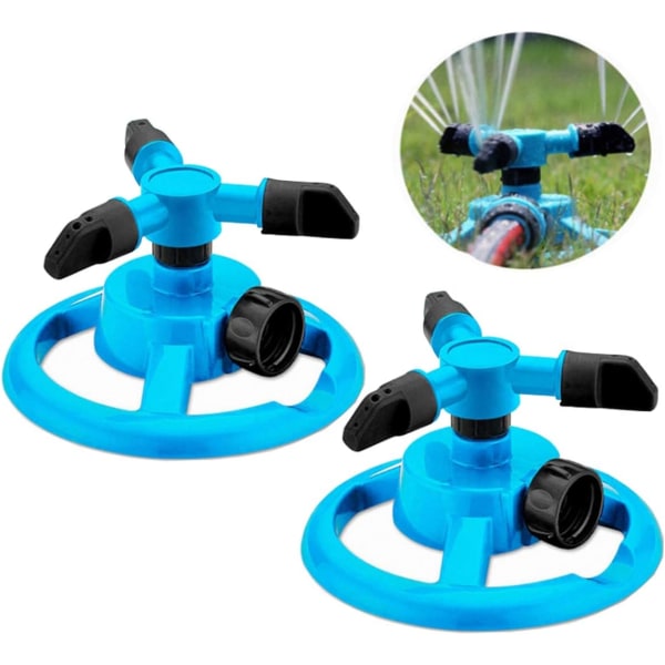 2 gräsmatta trädgårdssprinkler 360° automatiska pistoler Roterande vattenspridning
