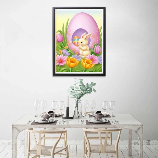 5D 12x16 tommer Diamantmaleri Kits Bunny Fuld Rund Diamantkunst,