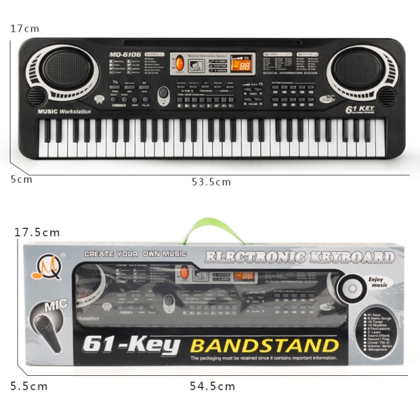 Keyboard Piano 61 Tangenter Bærbar Multifunksjonell Keyboard Keyboard