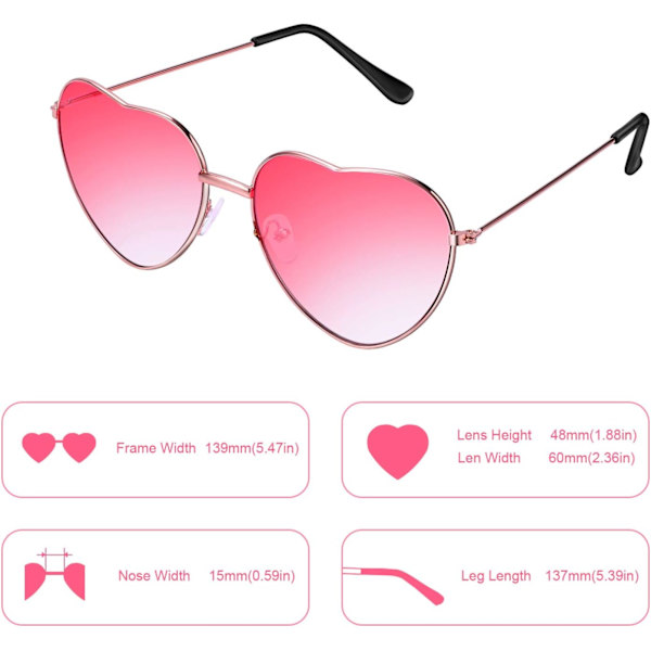 2 par Spec Hippie Hjärtglasögon Spectacles för snygga hippie-acce