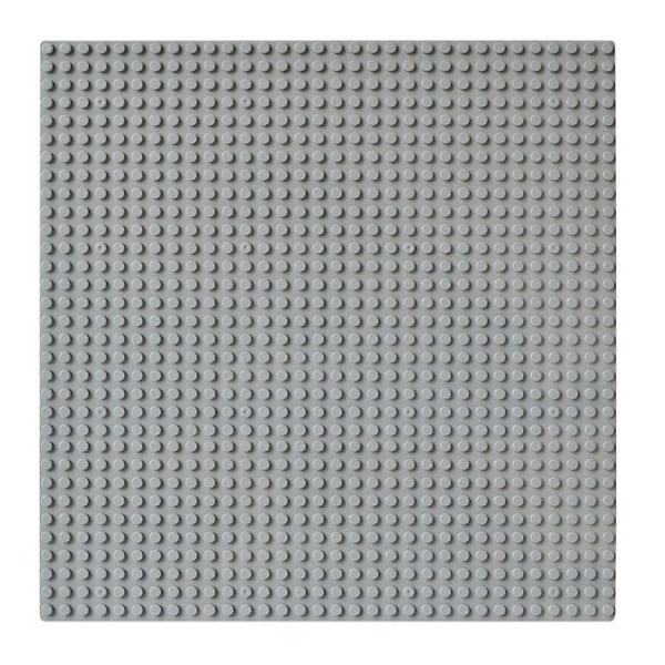 2 stk byggeklosskompatible fotlister 10 X 10 tommers fotlister Små partikkelbyggeklosser fotlister (grå)