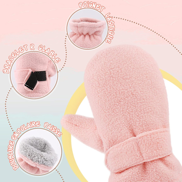 Talven vauvan lapaset fleece-vuori taapero pojat lämpimät pehmeät hanskat f