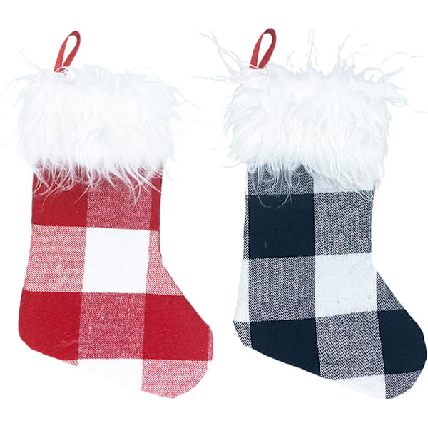 2 stycken julstrumpor, juldekorationstrumpor, gran