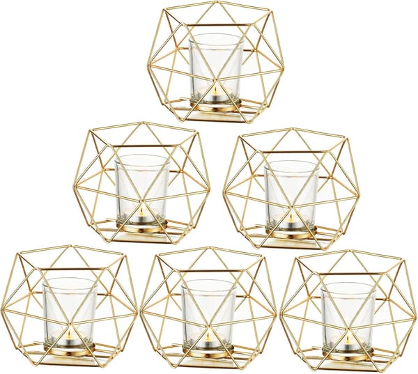 Tealight-hållare i guld - Set om 6, Bröllopsdekoration