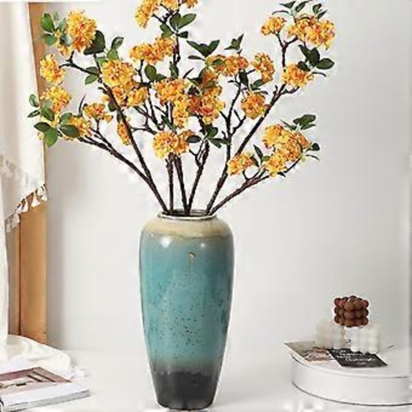 04 90cm Rosa Fjellkirsebær Kunstig Kirsebærblomst Gren Silkestoff, Jern Wire