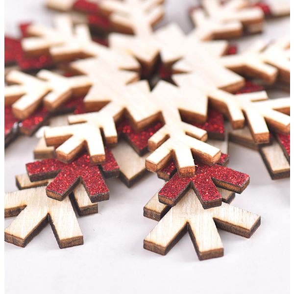 Ubehandlet DIY træ snefnug ornament træ snefnug hul