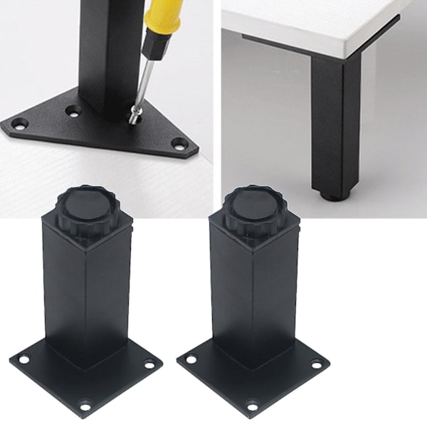 4 stk. Heavy Duty Anti-rust Kabinetfødder Aluminiumlegering Justerbar Højde Firkantet Møbelben Til Garderobe 38*300mm