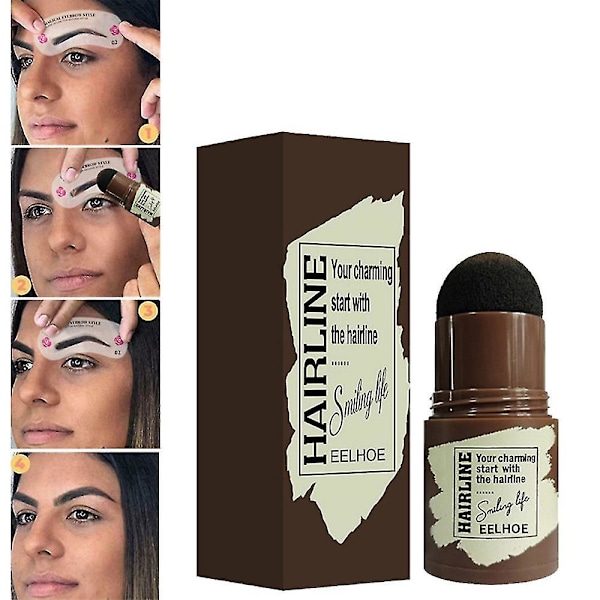 Ögonbrynsstämpel Formgivningssats Ögonbrynsmallar Vattentät Stämpel Bryn Varaktig Naturlig Konturering Makeup Kit（Svart）