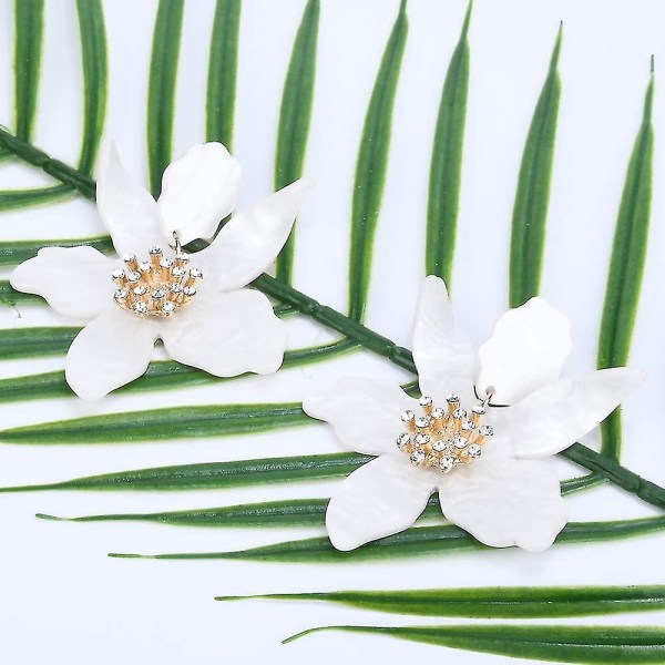 Resin akryl blomma dinglar örhängen - överdriven europeisk och amerikansk stil stor blomma