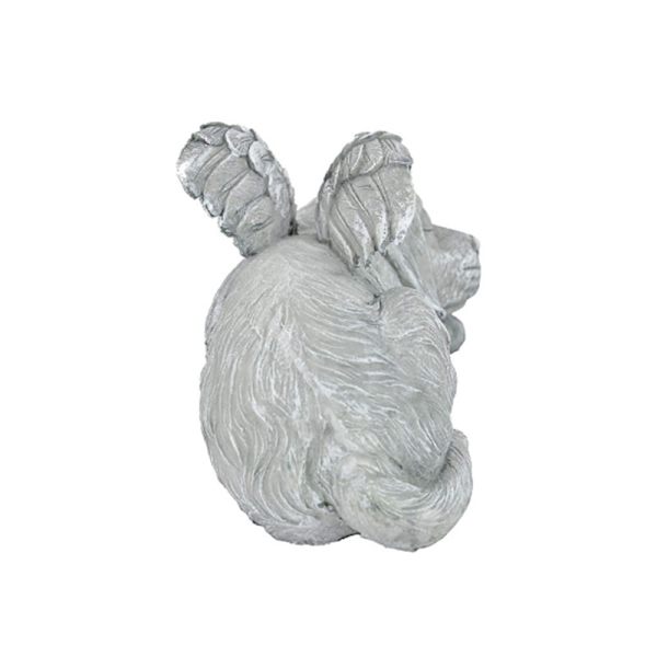 Pet Memorial Angel Dog Honorary Statue Headstone, 25,5 cm, Polyres