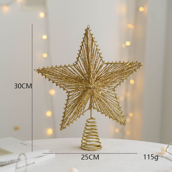 Étoile de l'arbre de Noël Étoile de Bethléem Étoile de fil de fer Étoile d'atmosphère lampe decorative de Noël LED Étoile supérieure de l'arbre