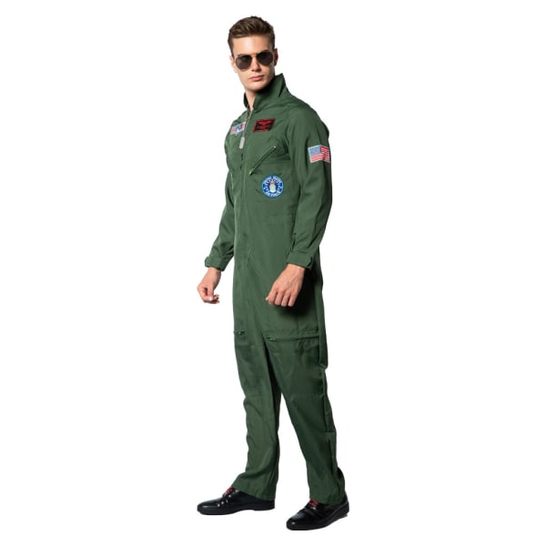 Halloween højtflyvende pilotuniform bar fest sportsmøde gruppe performance danseuniform (XL størrelse)