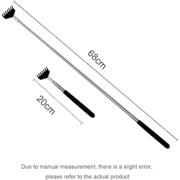 2 Pieces Back Scratcher with Rubberized Handle, Telescopic Stainl